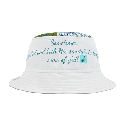 Bucket Hat with Koi Fish Design and Donkey Emoji