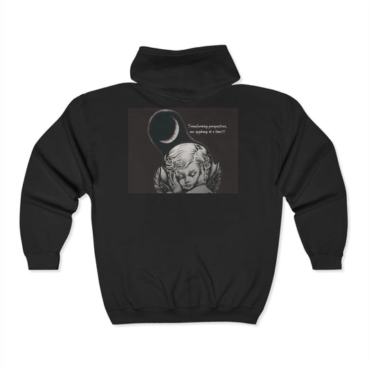 Angel Hoodie Sweatshirt - Black and White Design