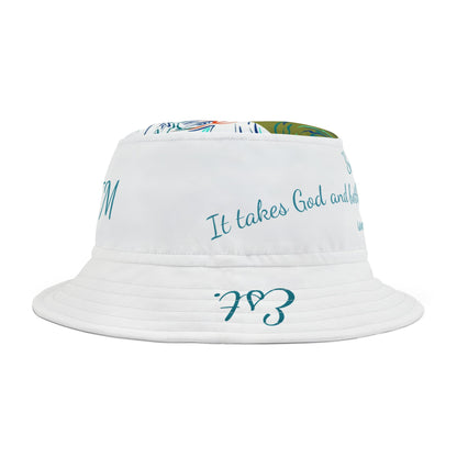 Bucket Hat with Koi Fish Design and Donkey Emoji