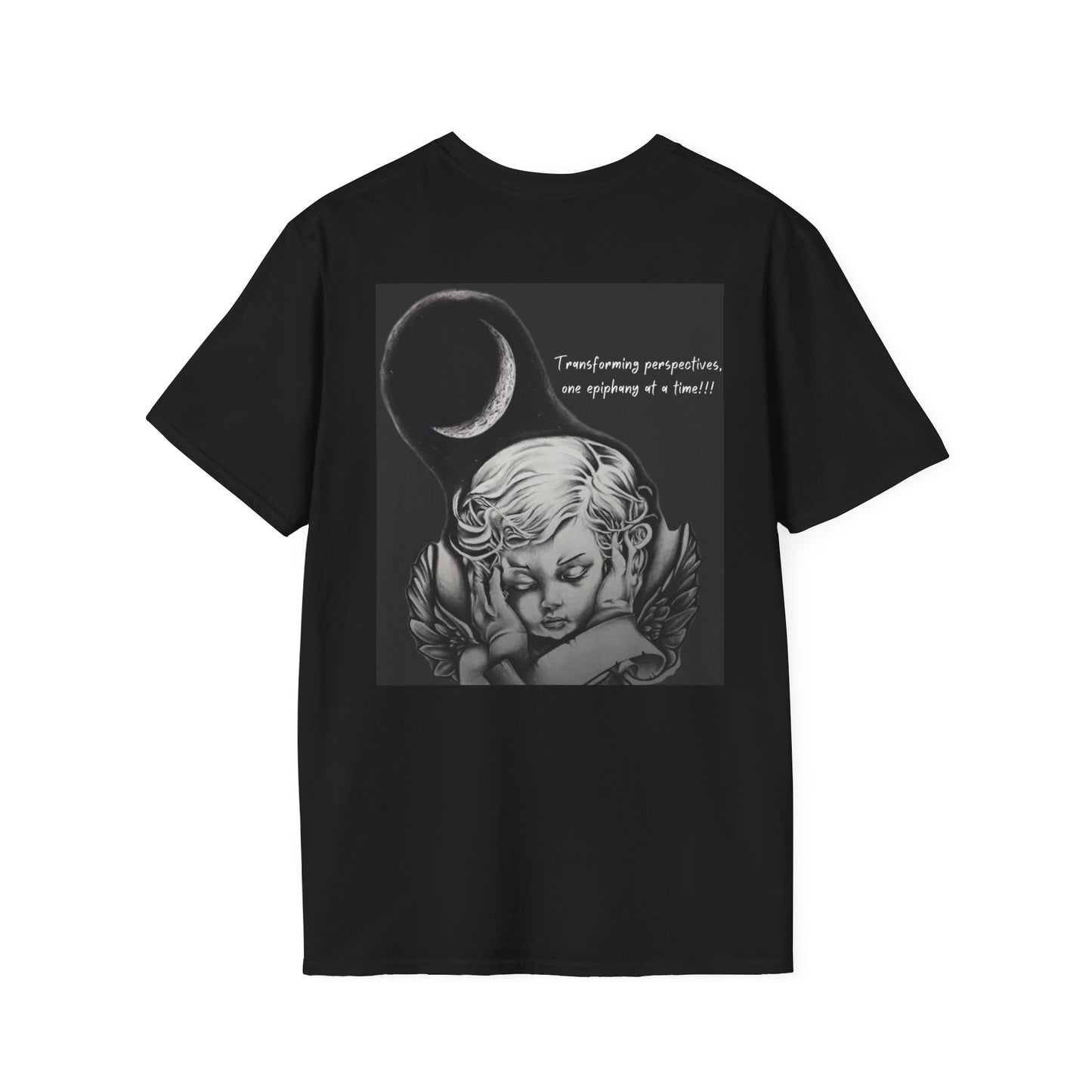 Angel Drawing Unisex Black T-Shirt