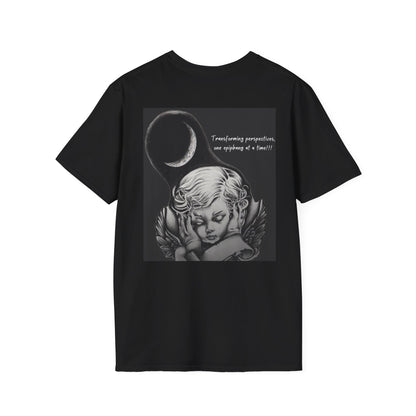 Angel Drawing Unisex Black T-Shirt